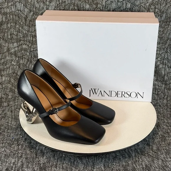 JW Anderson Chain Heel Pump Black Calf - Picture 2 of 11